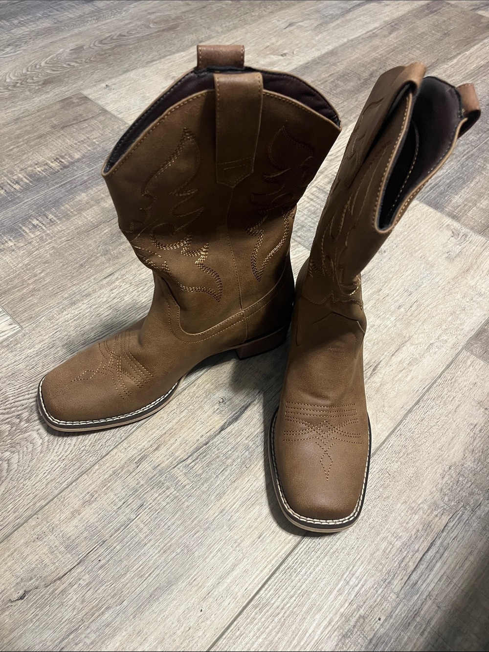 Womens Brown Western Cowboy Boots - Classic Pull-On Style